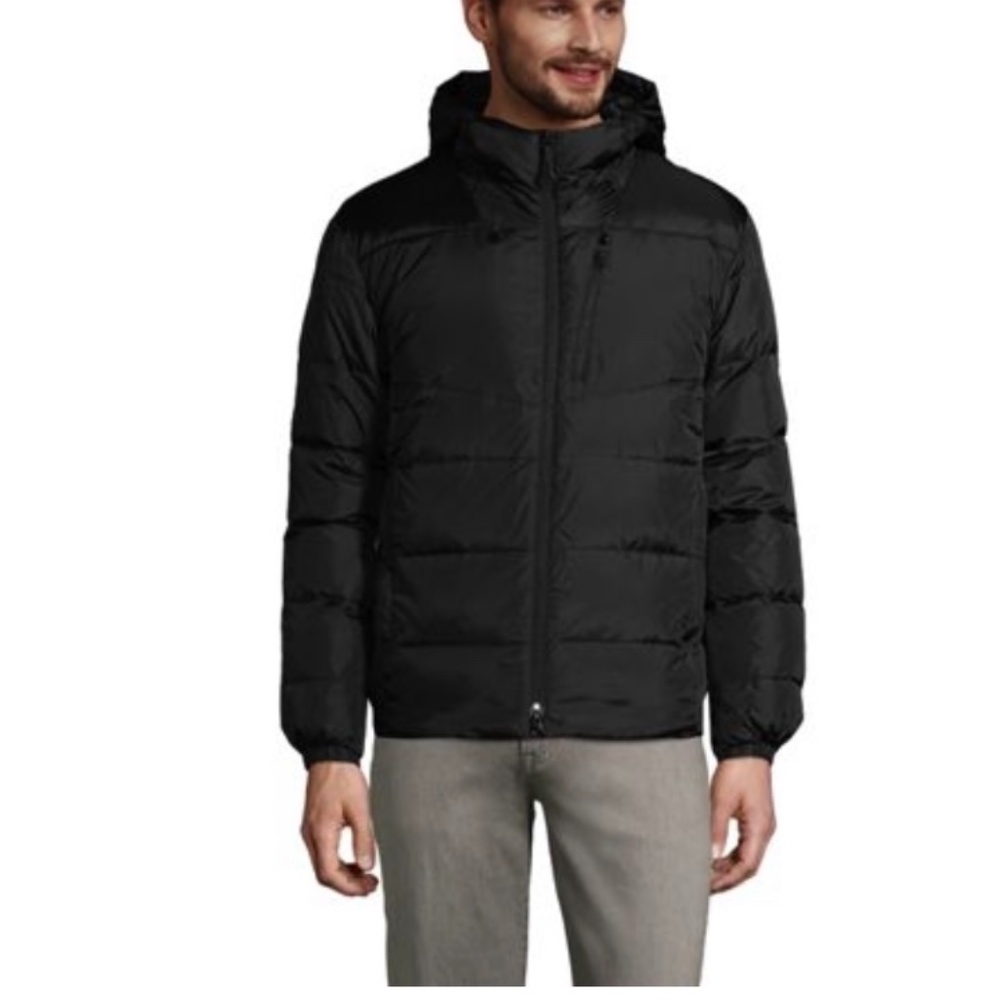 LANDSEND Men's Expedition Down Puffer Jacket BLACK